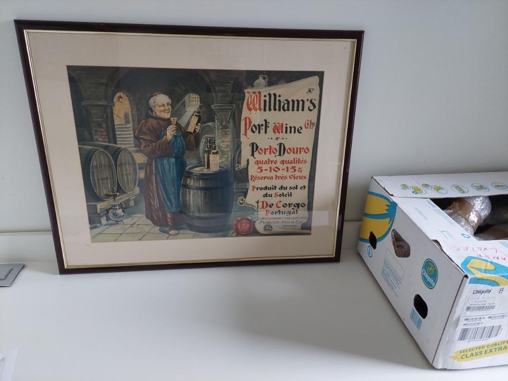 affiche lithographique Williams PORT WINE, vers 1930, Autres régions, Enlèvement, Utilisé, Porto
