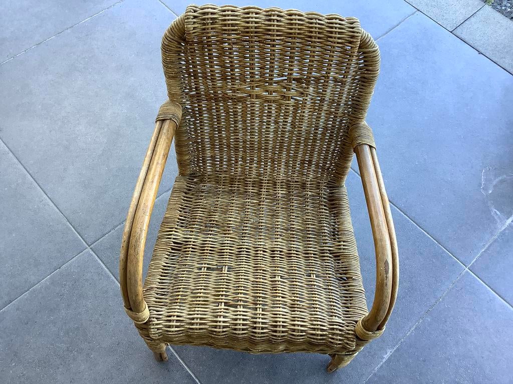 Vintage  rieten kinderzeteltje, Ophalen, Zo goed als nieuw