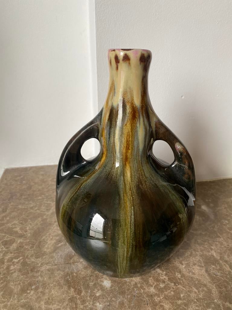 Vase art déco faïence de Bruxelles, Antiquités & Art, Antiquités | Vases