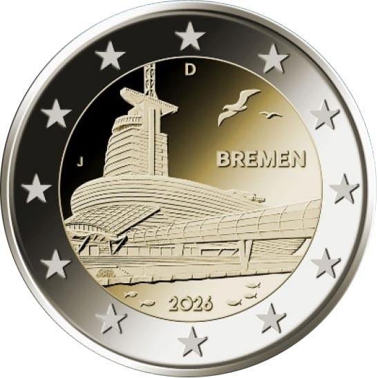 Duitsland 2026 - 2 euromunt - Bremen - UNC, Ophalen of Verzenden, Duitsland