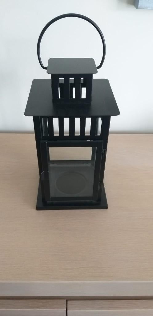 Lanterne "ikea" noire 28 cm, Ophalen, Nieuw, Zwart, Kaars