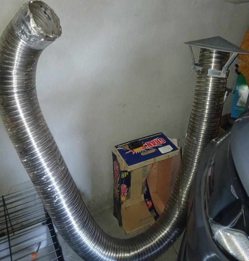 Tube Flexible  inox double paroi 14 diamètre et son chapeau, Maison & Meubles, Cheminées, Enlèvement ou Envoi