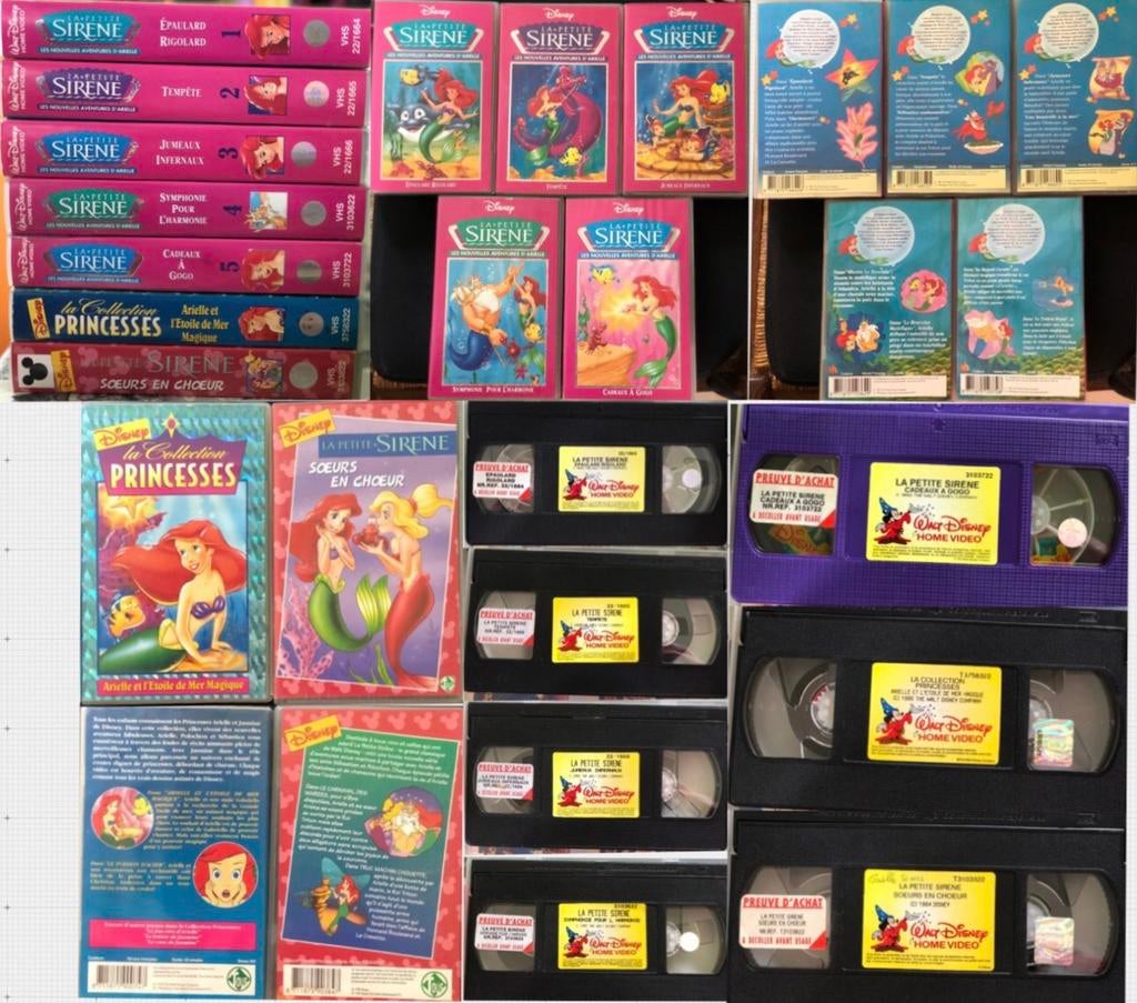 Zeer zeldzame VHS Disney Lot De nieuwe avonturen van Arielle, Ophalen, Pocahontas of Kl. Zeemeermin, Zo goed als nieuw, Overige typen