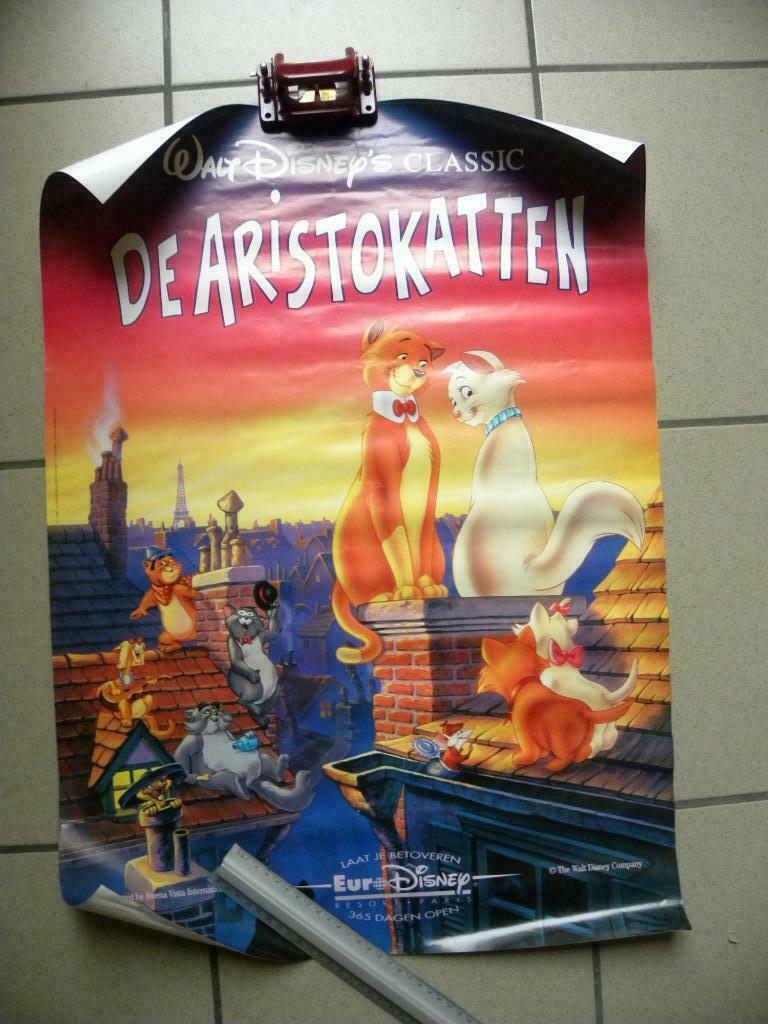 Poster De Aristokatten, Verzamelen, Ophalen of Verzenden, Zo goed als nieuw, Film en Tv