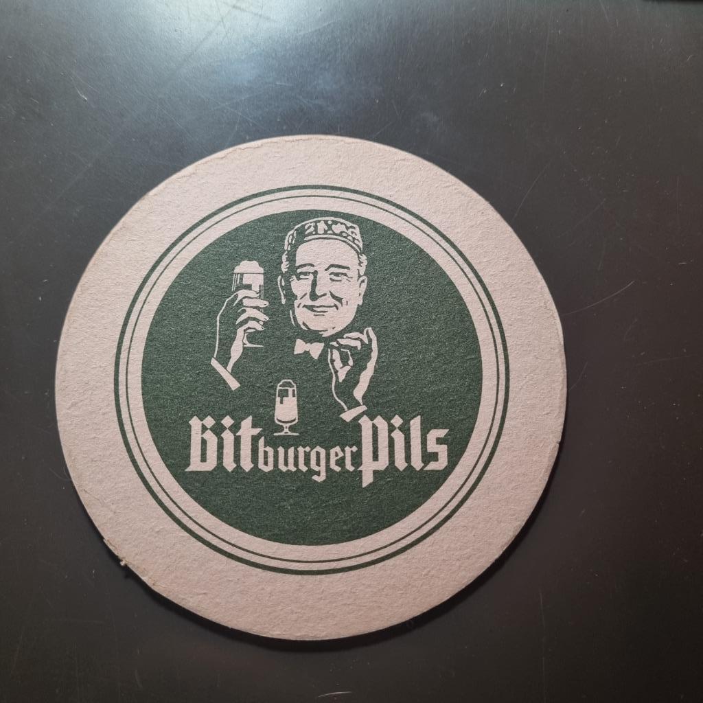 Sous Bock Bitburger Pils (modèle 2), Ophalen of Verzenden, Gebruikt, Viltje(s), Overige merken