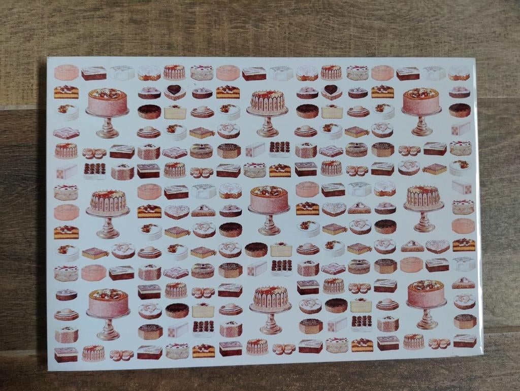 Metalen magneetbordje met leuke opdruk patisserie, Ophalen of Verzenden, Gebruikt