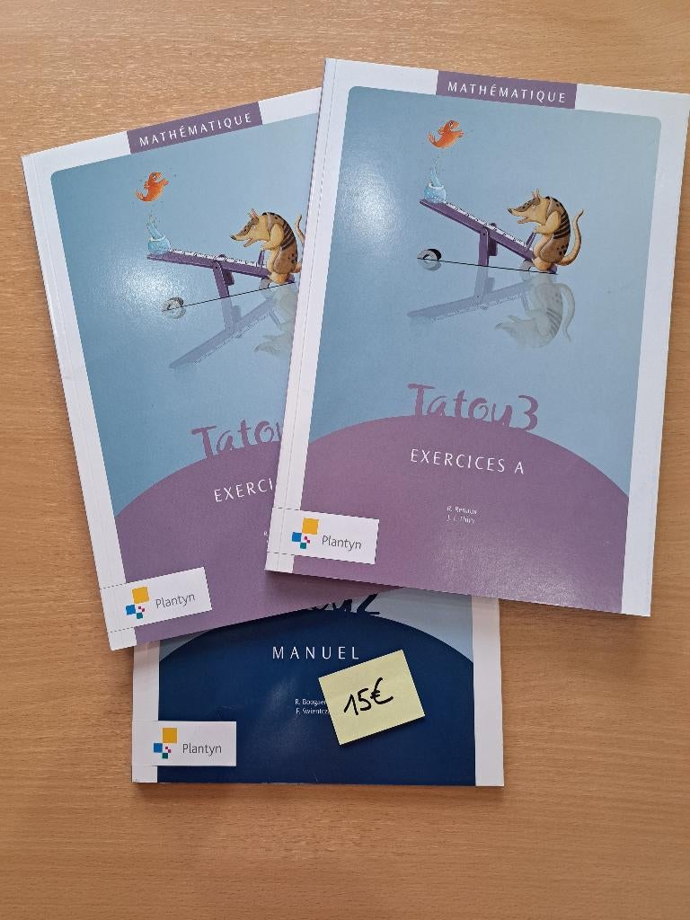 Tatou 3 - Manuel scolaire math, Livres, Livres scolaires, Enlèvement, Neuf, Primaire, Mathématiques A