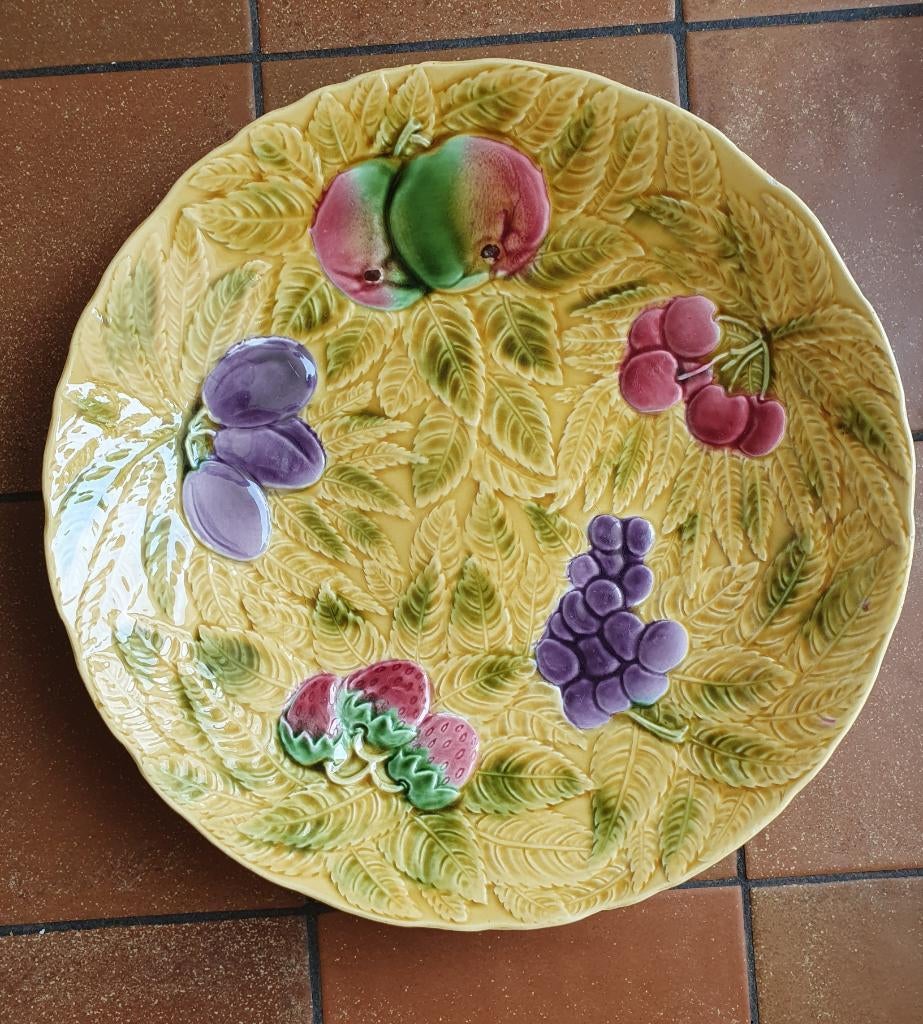Grande assiette de service Sarreguemines - France - 36 cm, Enlèvement ou Envoi, Utilisé, Rond, Porcelaine ou Céramique