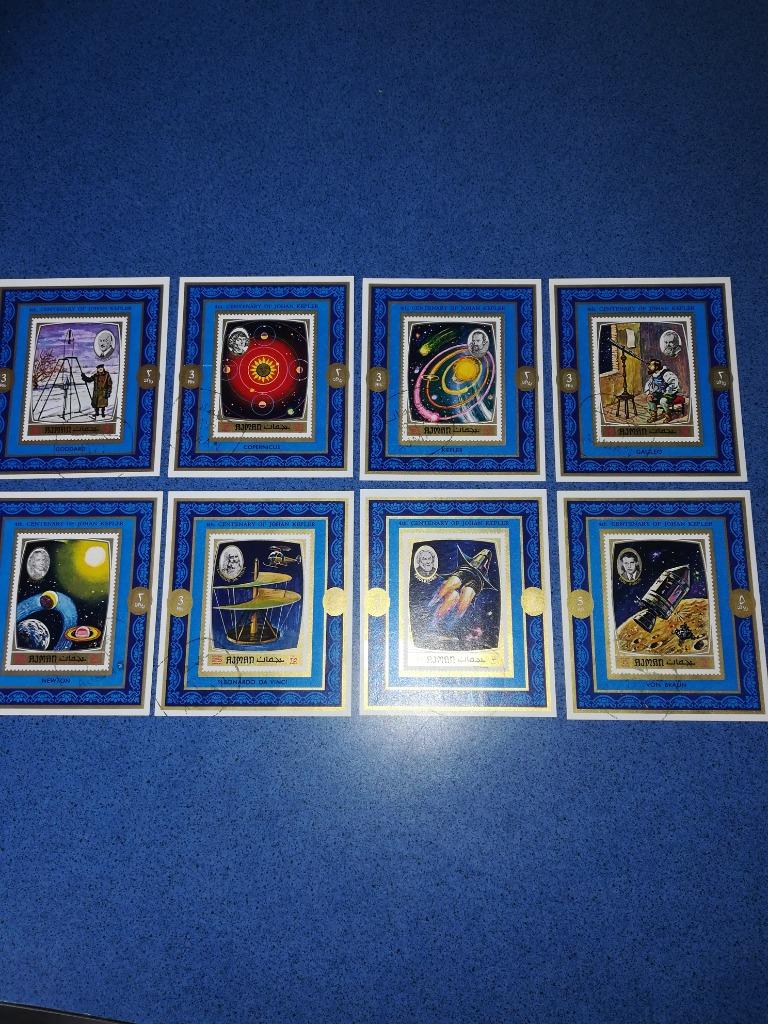 Postzegel Soevenir blaadje Ajman 1971 Kepler, Postzegels en Munten, Ophalen of Verzenden, Gestempeld