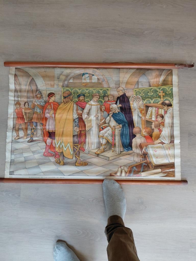 Schoolplaat wandplaat De beschaving van Karel De Grote, Enlèvement
