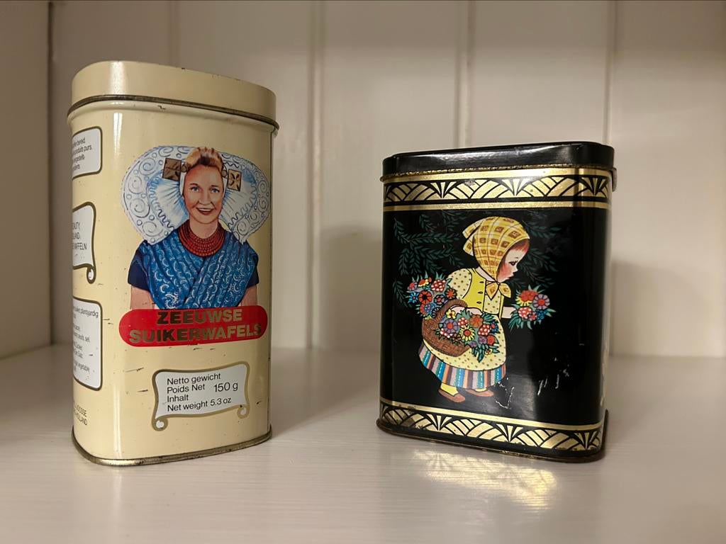 2 boîtes en fer blanc vintage, Enlèvement ou Envoi