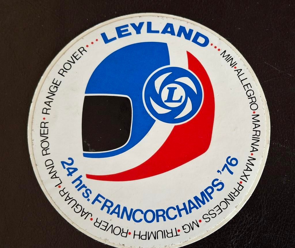 Autocollant Leyland 24 Heures de Francorchamps 1976, Enlèvement ou Envoi, Comme neuf, Voiture ou Moto