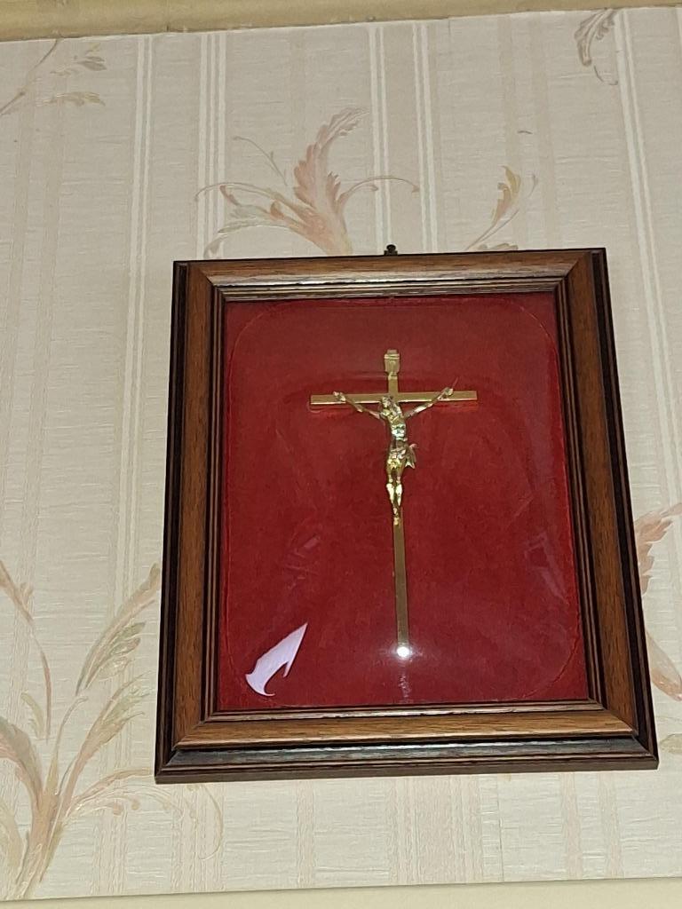 kader met kruis op doek, Antiek en Kunst, Kunst | Schilderijen | Klassiek, Ophalen