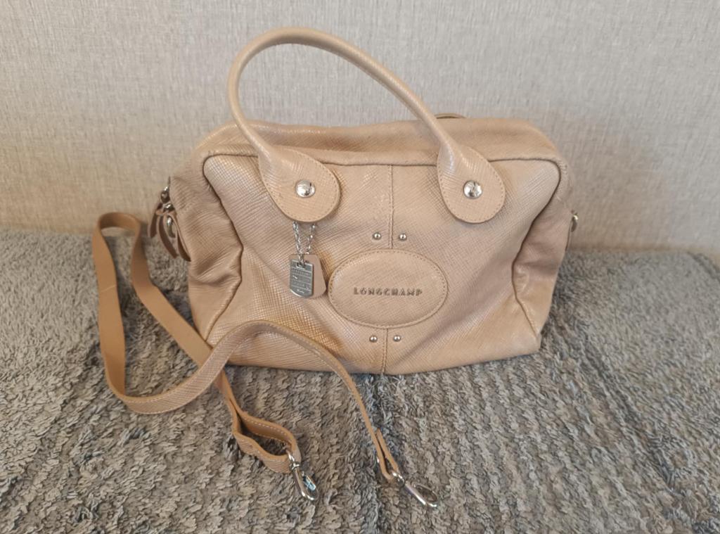 Sac à main Longchamp de la gamme Quadri beige, Enlèvement ou Envoi, Utilisé, Beige, Sac à main