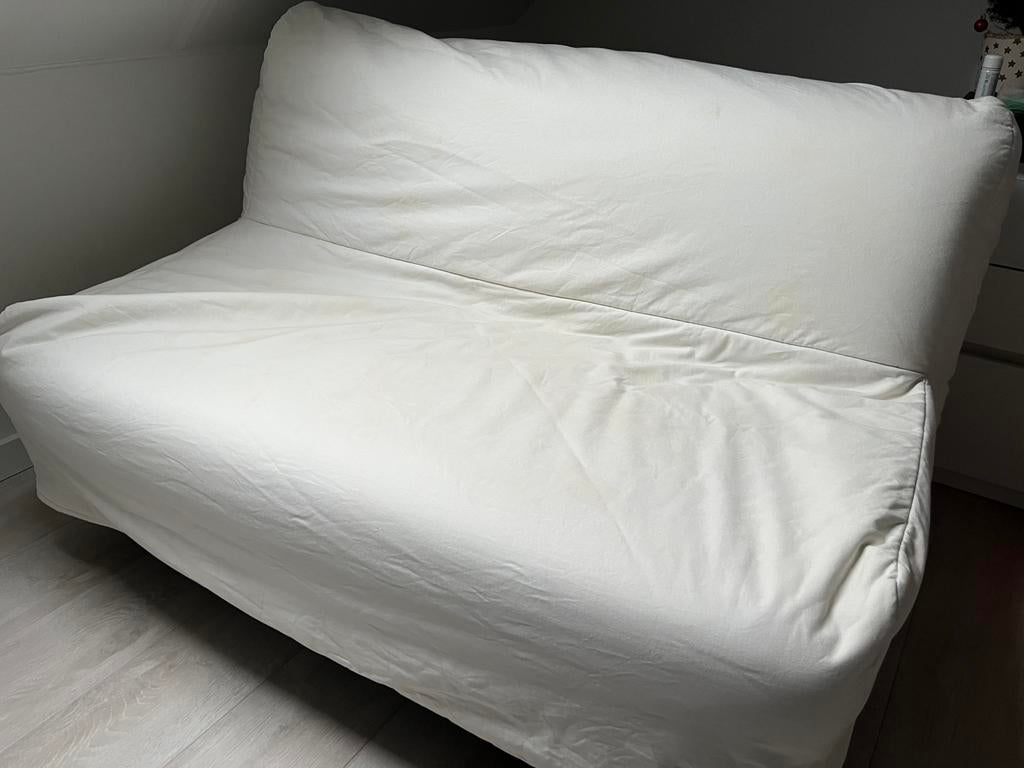 Zit/Slaapbank 2 pers (IKEA Lycksele Murbo) ransta naturel, Ophalen, Gebruikt, Wit, Tweepersoons