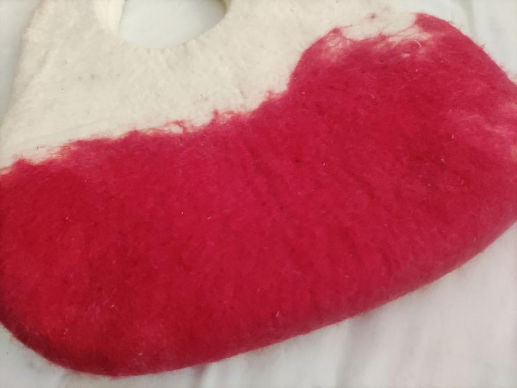 handtas in vilt - rood en wit, Ophalen of Verzenden