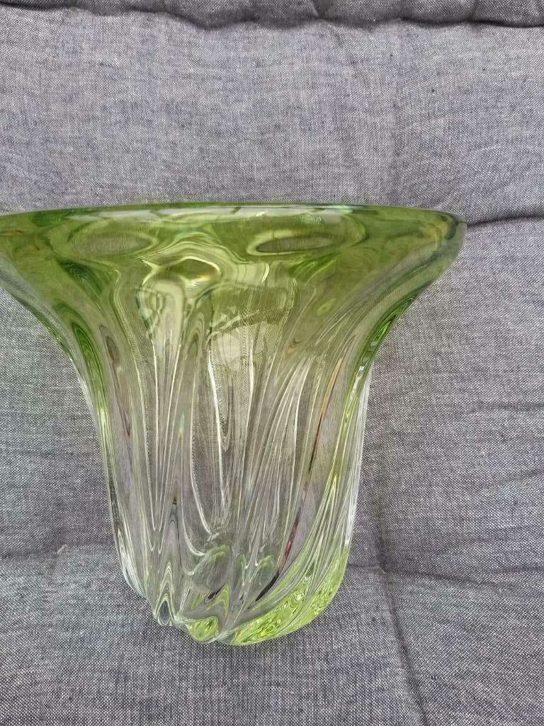 Vase VSL signé (Val S Lambert ) poids: 2 kg H 16 cm et diam, Antiquités & Art, Enlèvement