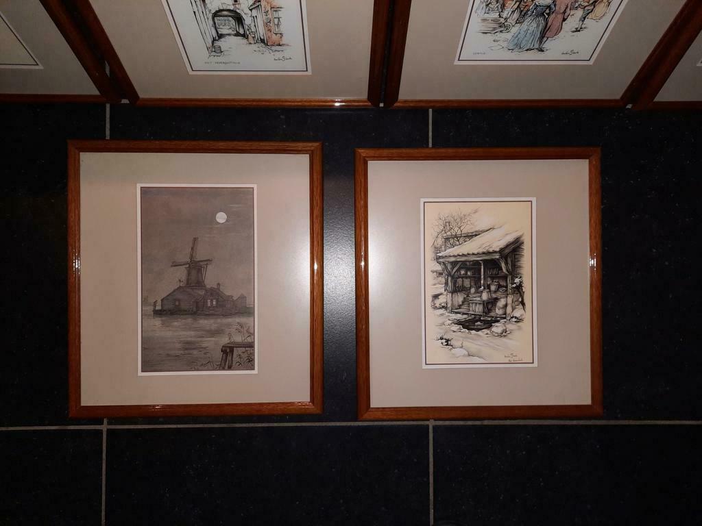 Anton Pieck kaders (6) 35 cm x 39 cm, Antiek en Kunst, Ophalen of Verzenden