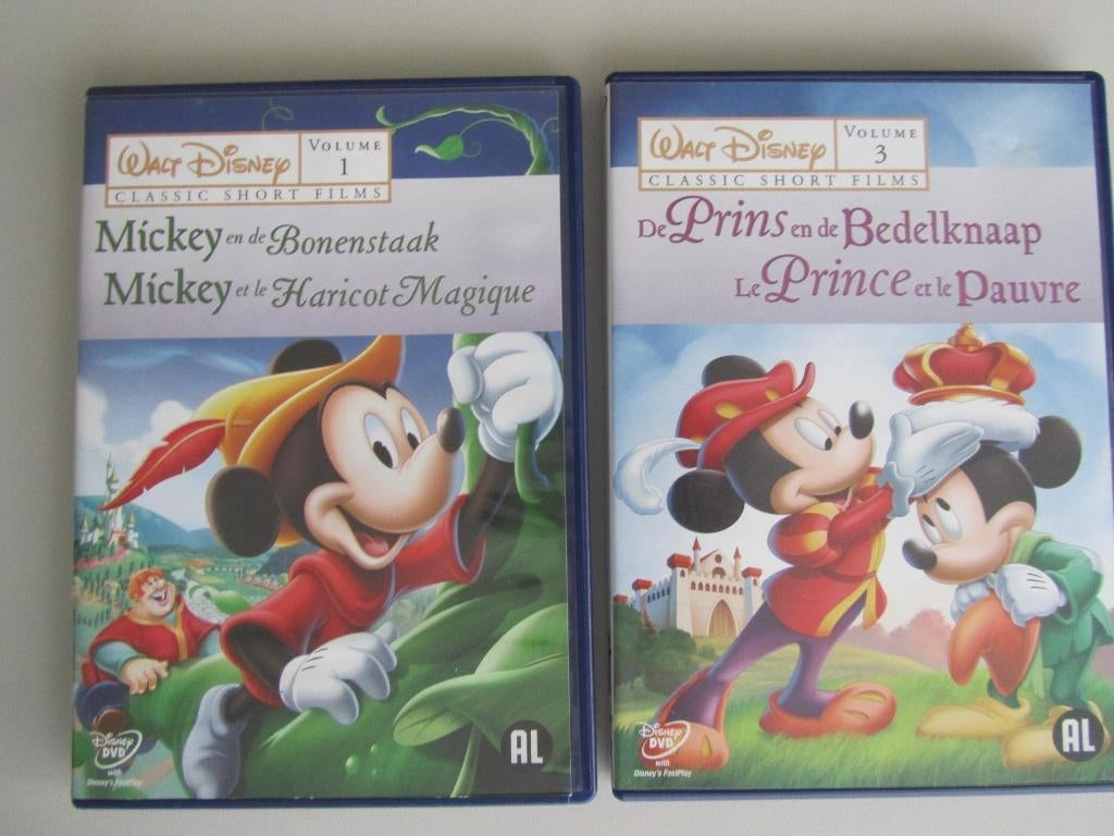 2DVDS WALT DISNEY CLASSIC SHORT FILMS "volume 1 & 3", Gebruikt, Tekenfilm, Ophalen of Verzenden, Alle leeftijden