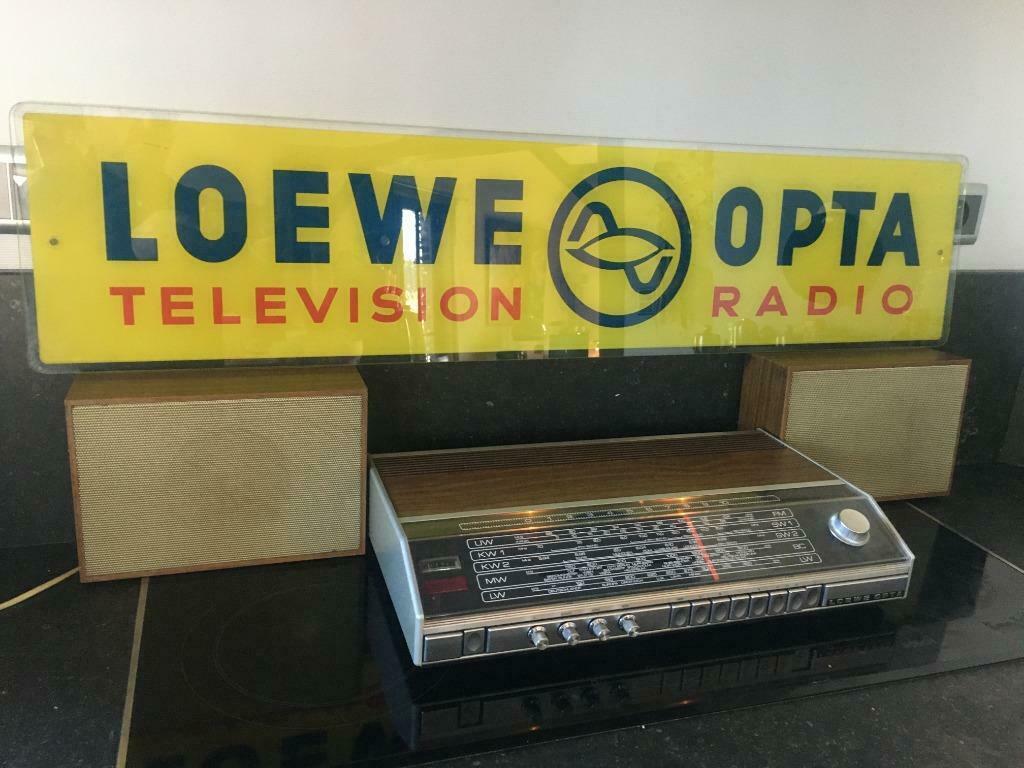 vintage mancave LOEWE OPTA glazen reclameschild ZELDZAAM, Antiquités & Art, Enlèvement ou Envoi
