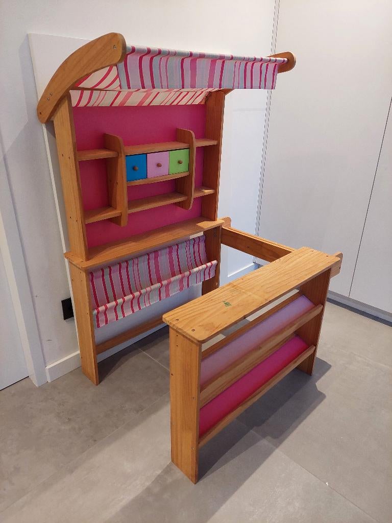 Houten winkeltje, Kinderen en Baby's, Speelgoed | Houten speelgoed, Ophalen, Gebruikt, Meubelstuk of Keukentje