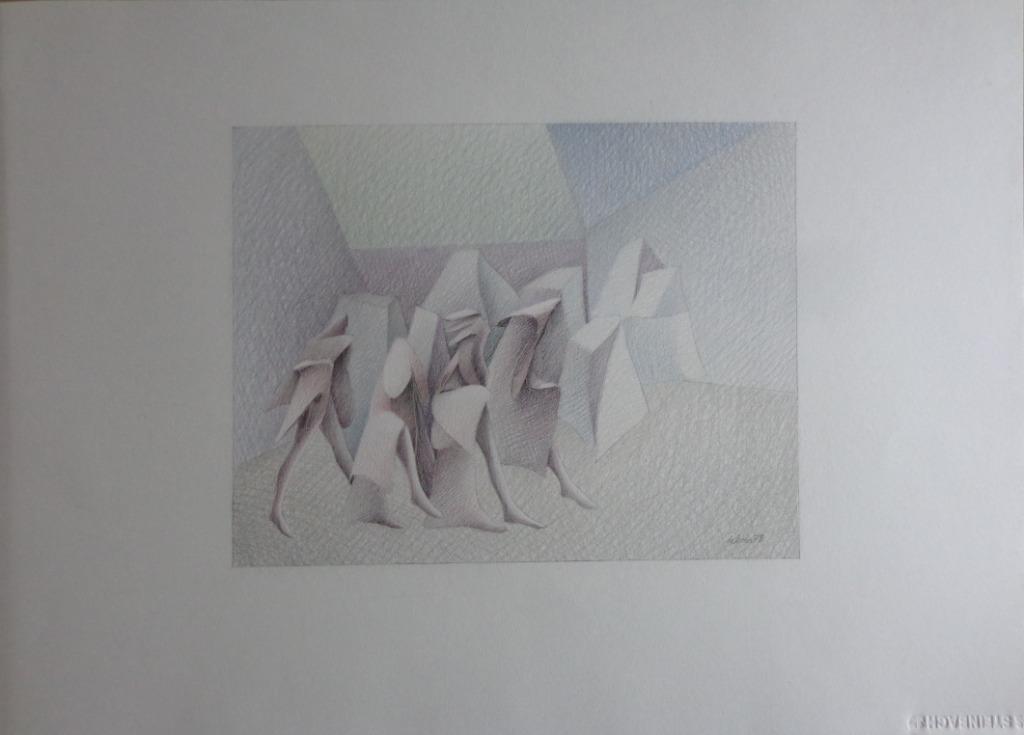 ALBERT DEBOIS / L'ETOILE DU COUCHANT ORIGINEEL WERK 52x73cm, Antiek en Kunst, Kunst | Schilderijen | Modern, Ophalen of Verzenden