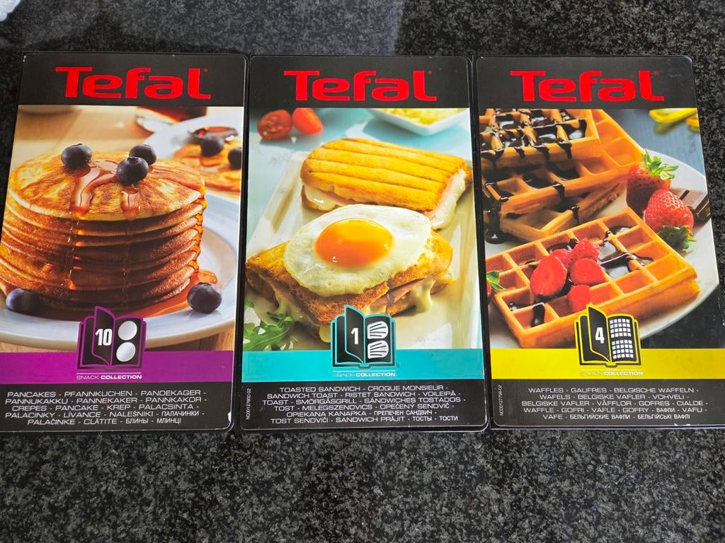 Tefal Snack Collection bakplaten 3 sets, Ophalen of Verzenden, Uitneembare platen, Gebruikt