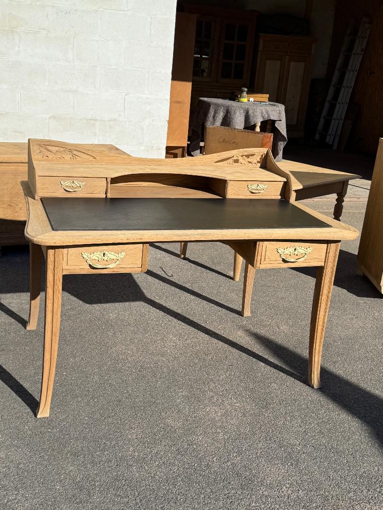 Bureau art nouveau en chêne aerogommé, Ophalen