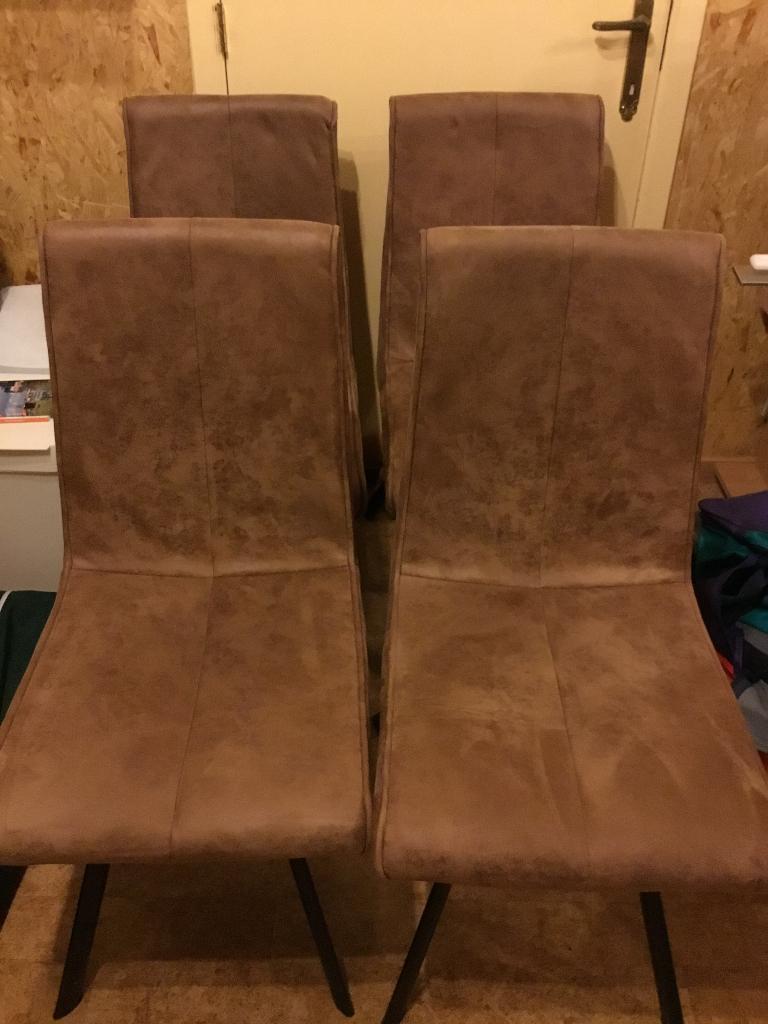 4 bruine stoelen, Ophalen, Gebruikt, Bruin, Vier