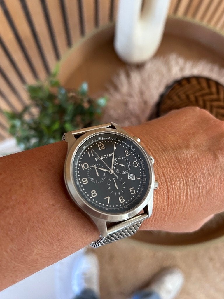 PONTIAC SWISS CHRONOGRAPH – ZWITSERSE PRECISIE, Overige merken, Staal, Staal, Polshorloge
