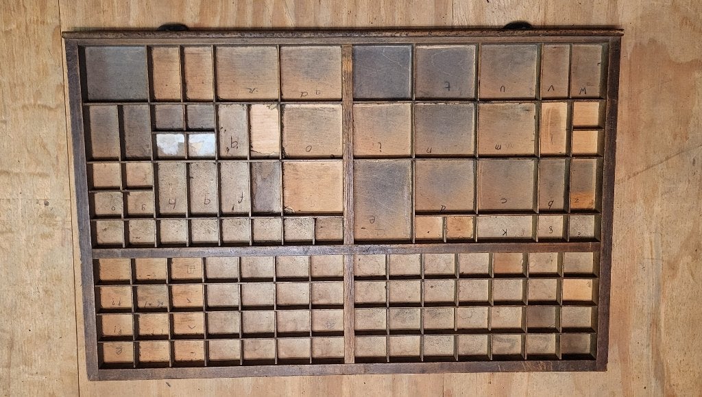 Vintage houten drukkerij letterkast, Antiek en Kunst, Ophalen