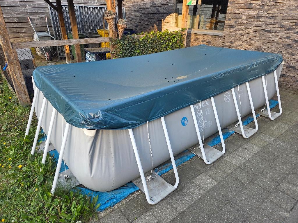zwembad intex 4x2x1 +warmtepomp +filter met filterbolletjes, Tuin en Terras, Zwembaden, Ophalen, Gebruikt, 200 tot 300 cm, 80 tot 120 cm