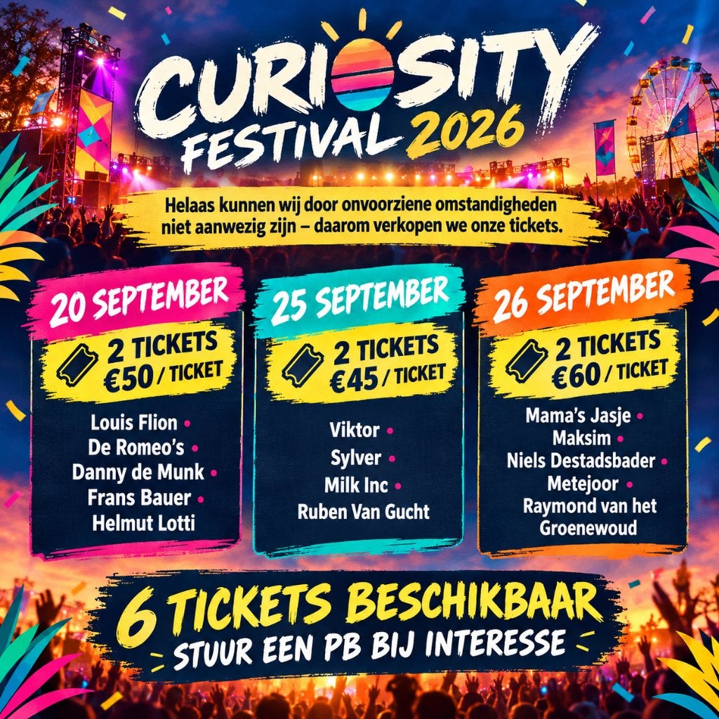 Curiosity Festival Tickets, Tickets & Billets, Deux personnes, Plusieurs jours