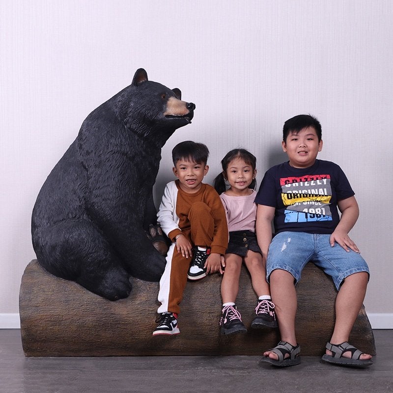 Bear on Trunk Gell Coat – Beer Hoogte 132 cm