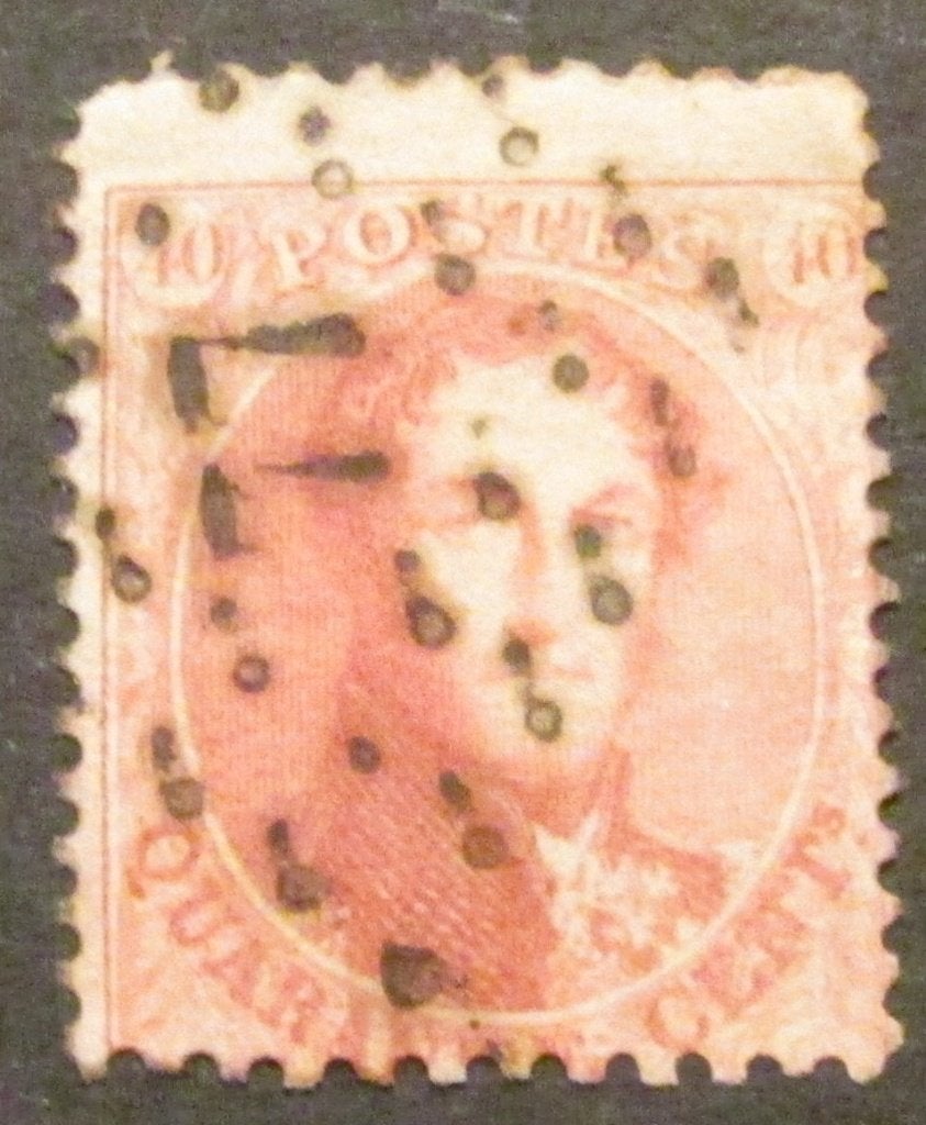 40 centiemen Leopold I uit 1863 afgestempeld, Postzegels en Munten, Met stempel, Koninklijk huis, Frankeerzegel, Ophalen of Verzenden