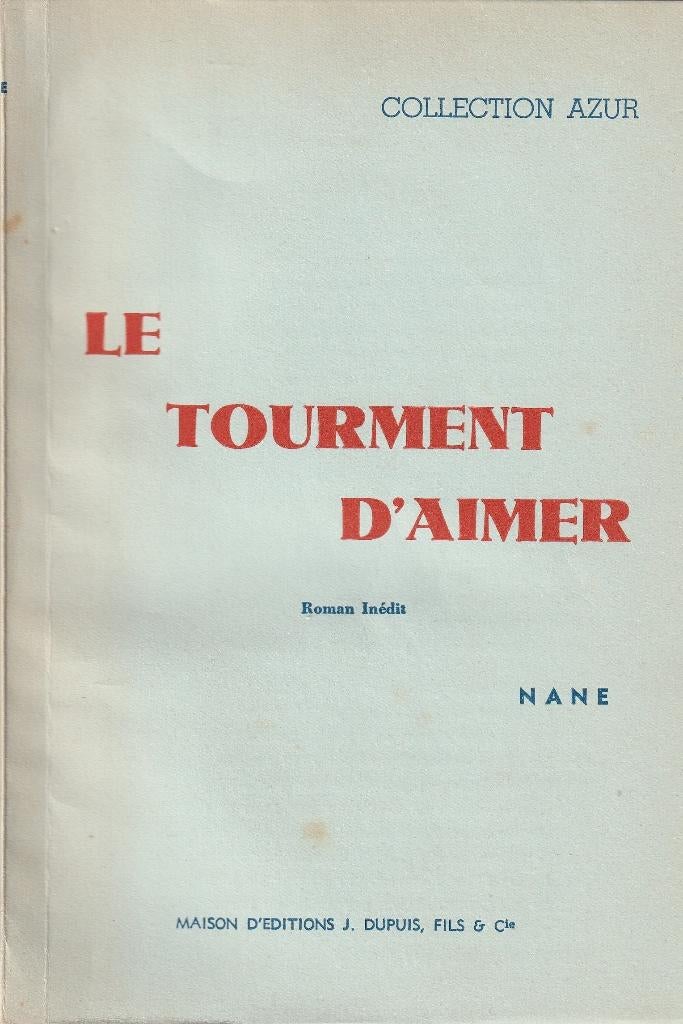 Nane “Le tournant d’aimer”, Ophalen of Verzenden, Gelezen