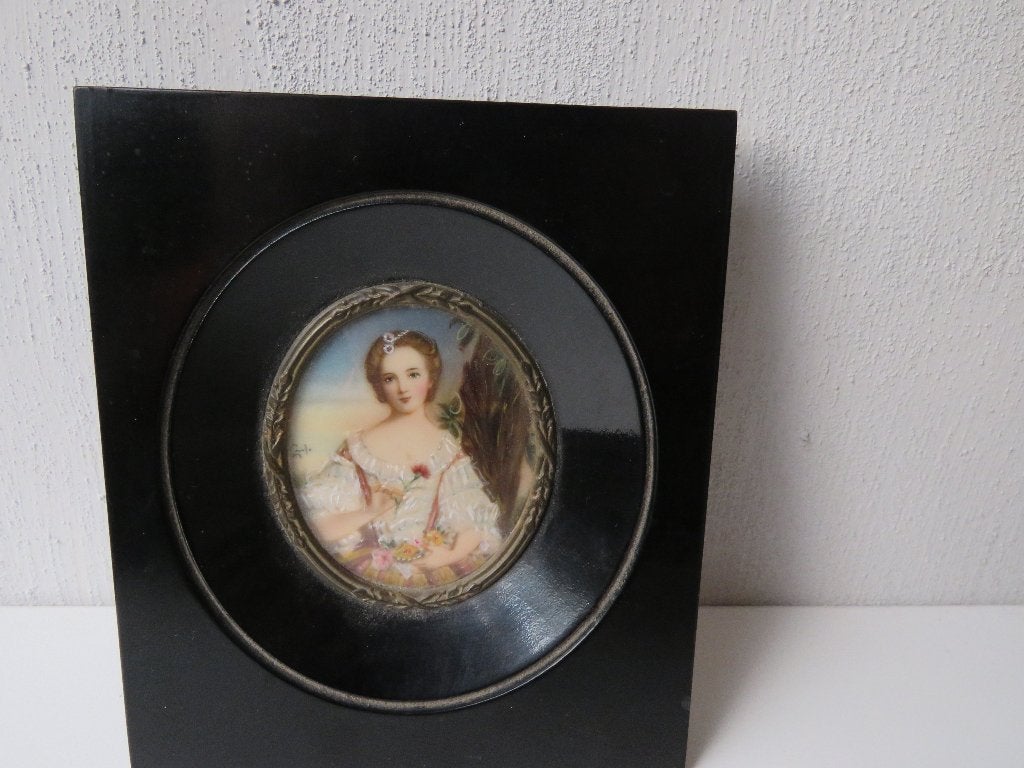 Portrait de la marquise de Dorchester en miniature, Antiquités & Art, Enlèvement ou Envoi