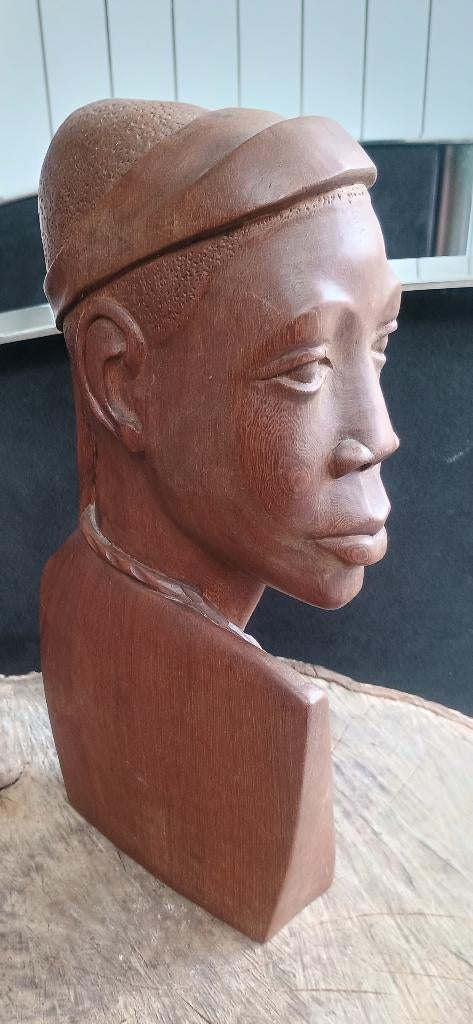 Afrikaans houtsnijwerk vrouwenbuste, Ophalen, Houtsnijwerk