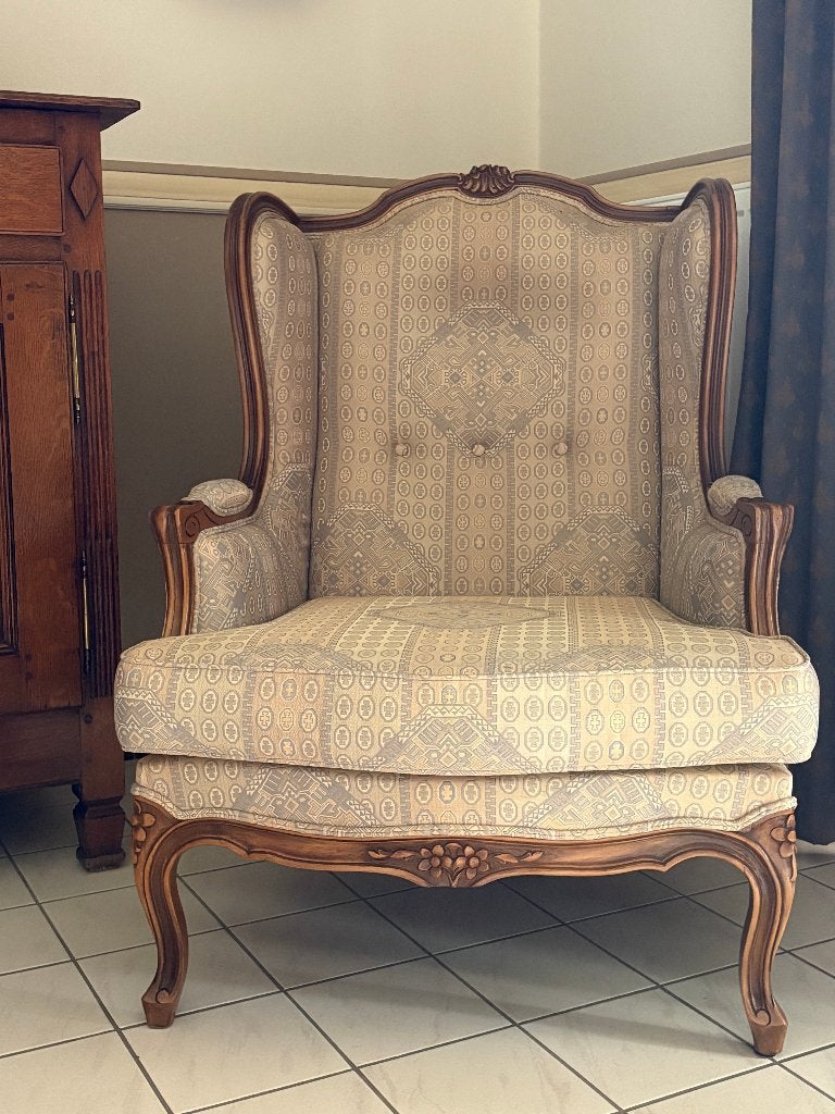 Antieke bergère fauteuil in Louis XV-stijl, Ophalen