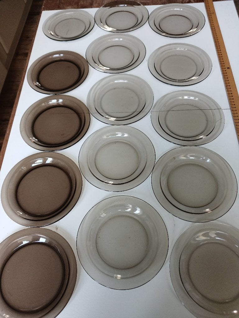 Lot de 15 assiettes a dessert vintage, Assiettes(s), Vintage, Verre, Enlèvement