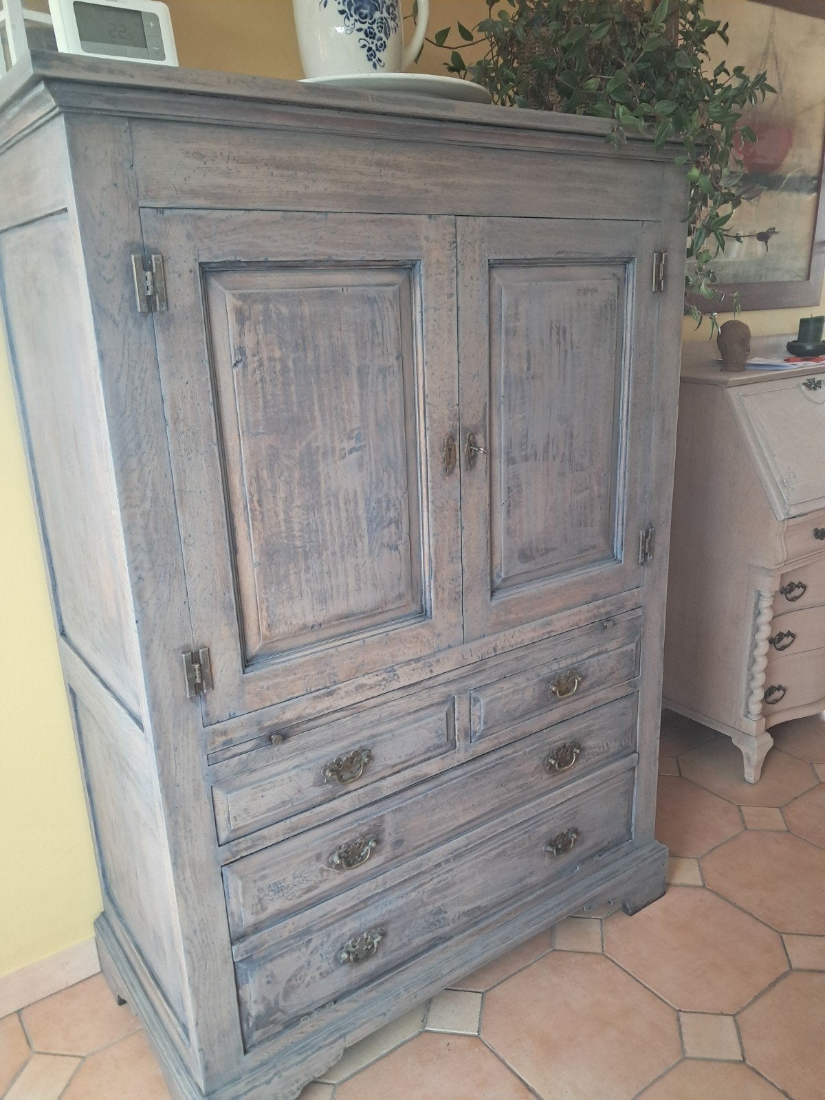 oude kast in mooie patine, Ophalen, 100 tot 150 cm, Vintage, 50 tot 100 cm