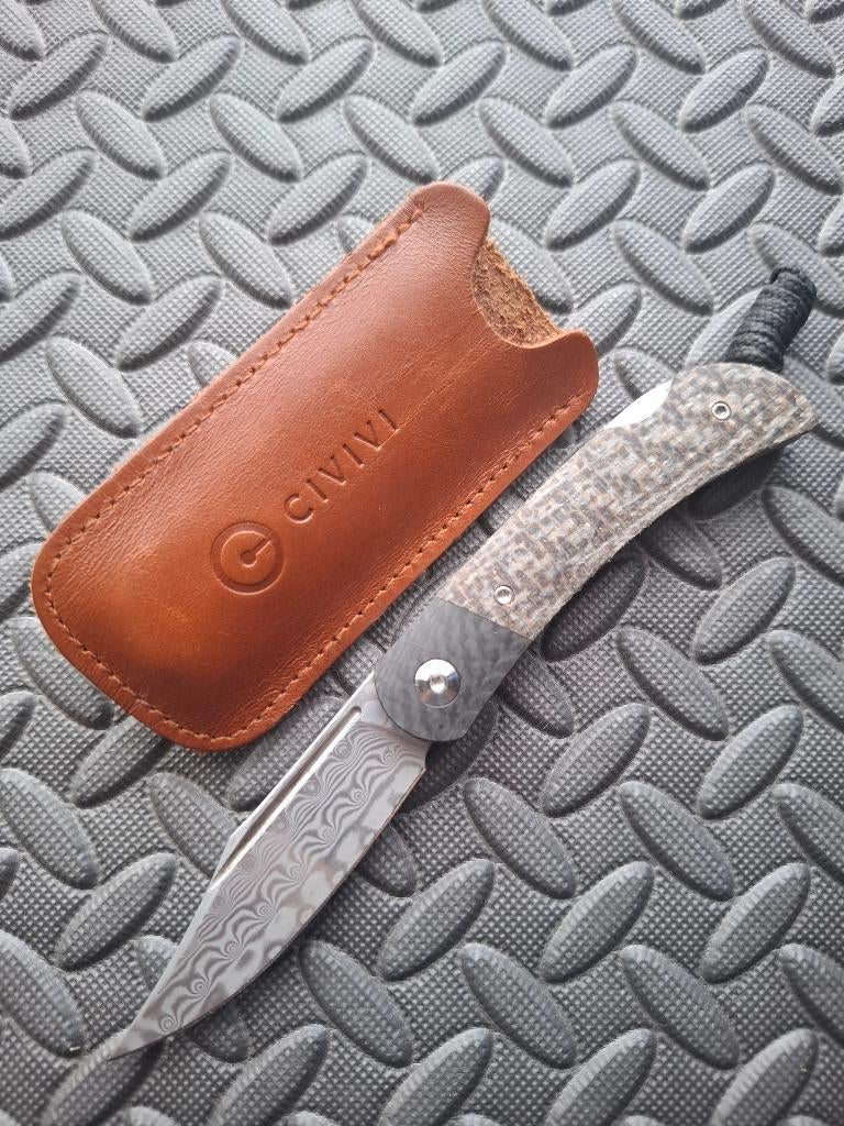 zakmes civivi rustic gent damasteel lockback met hoesje, Caravans en Kamperen, Ophalen, Nieuw