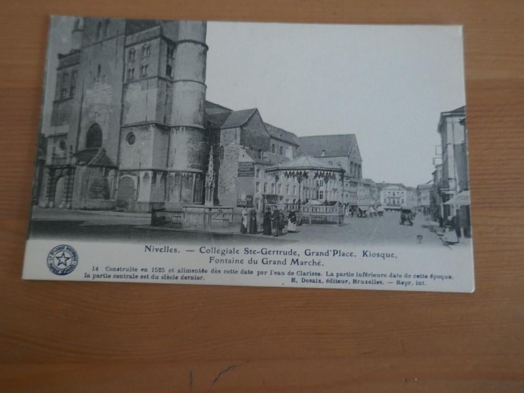 nivelles collégiale ste gertrude,grand'place,kiosque, Ophalen of Verzenden, Ongelopen, Waals-Brabant
