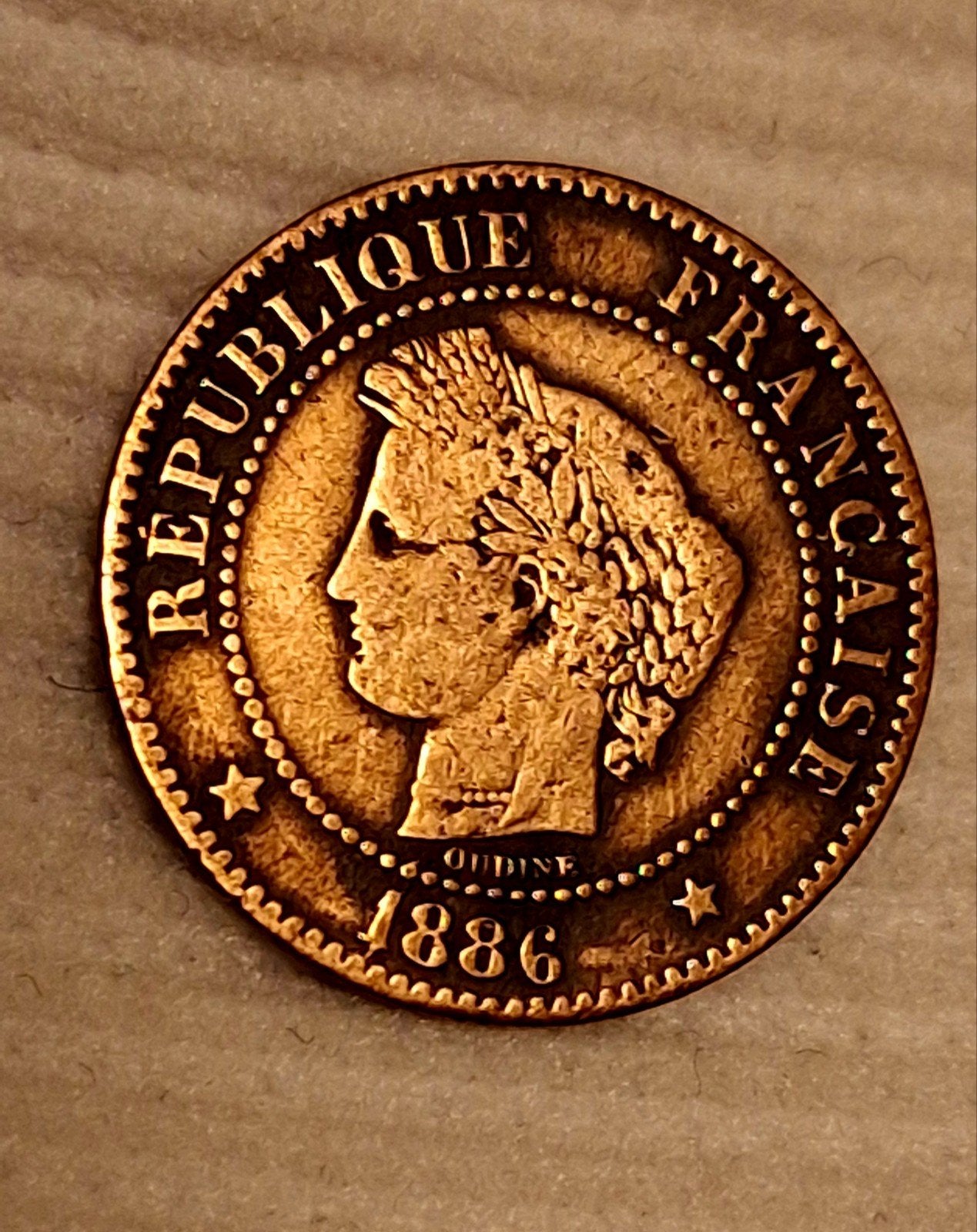 Franse 2 Centimes munt 1886 A – Cérès (Lage oplage: 300.000, Verzenden, Frankrijk
