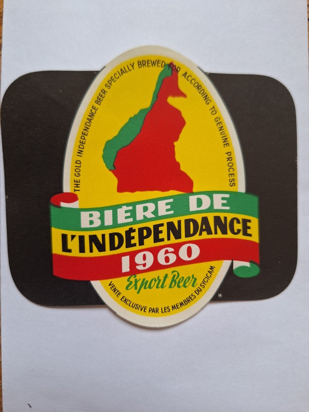Oud groot bieretiket biere de l'indépendance 1960 export, Ophalen of Verzenden