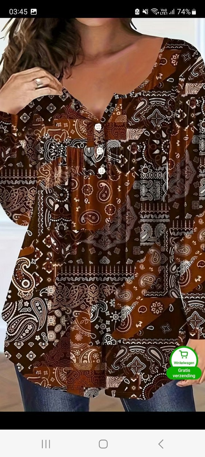 damestshirt met lange mouwen maat 3xl nieuw, Kleding | Dames, Grote Maten, Ophalen of Verzenden, Nieuw, Bruin, Shirt of Top