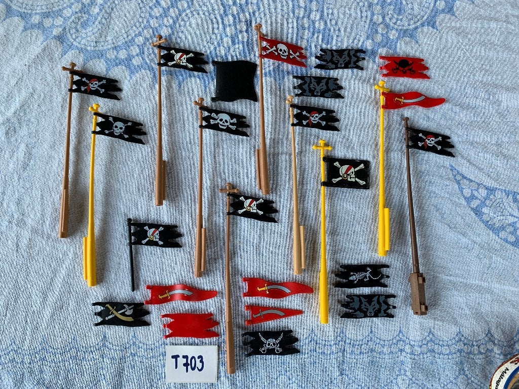 PLAYMOBIL: T703: PIRATEN VLAGGENMASTEN, Enlèvement ou Envoi, Comme neuf, Pirates, Pièces détachées