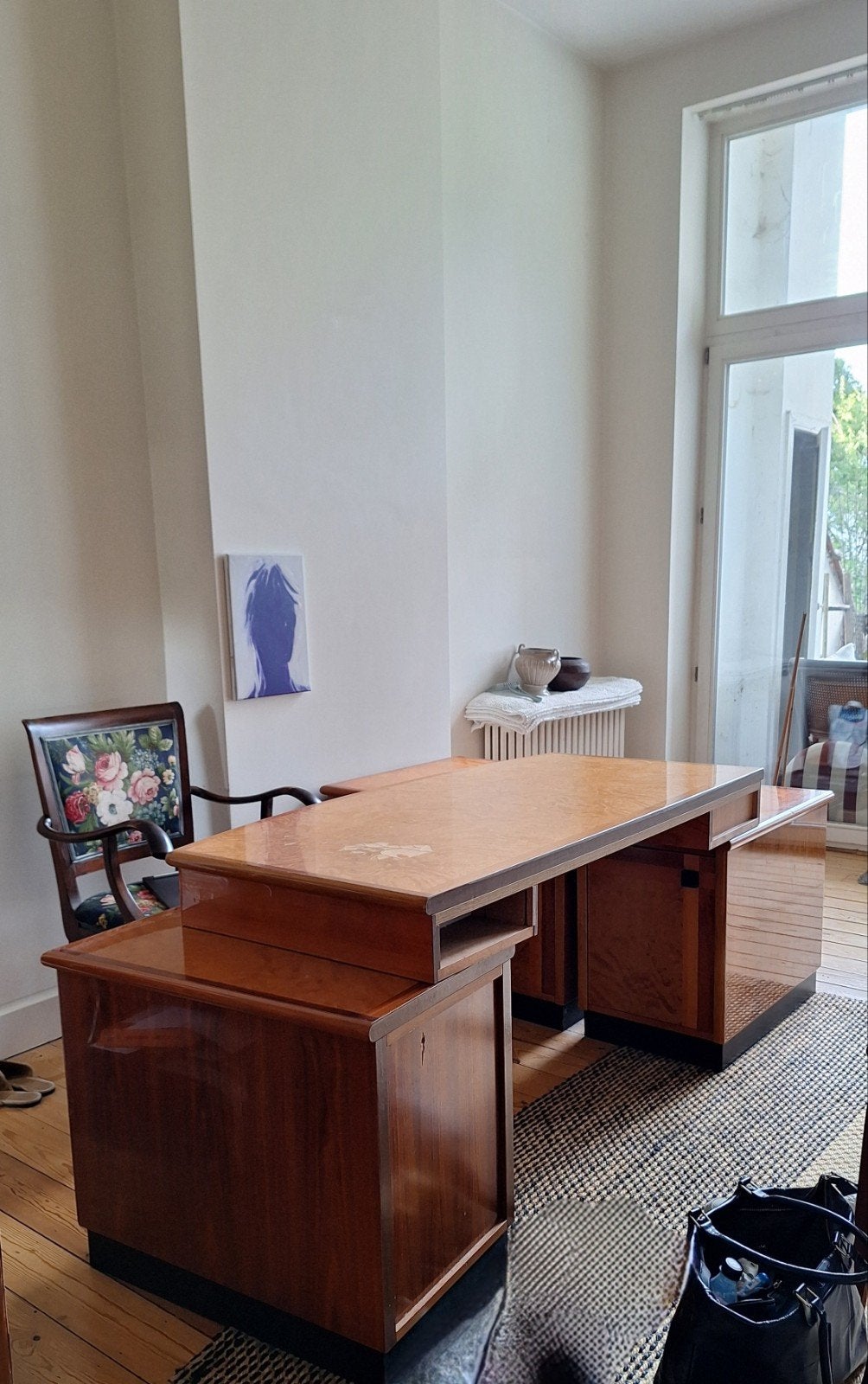 Vintage modulair bureau uit de jaren 70 + 4 sokkels, Huis en Inrichting, Ophalen, Opbergruimte, Gebruikt, Hout