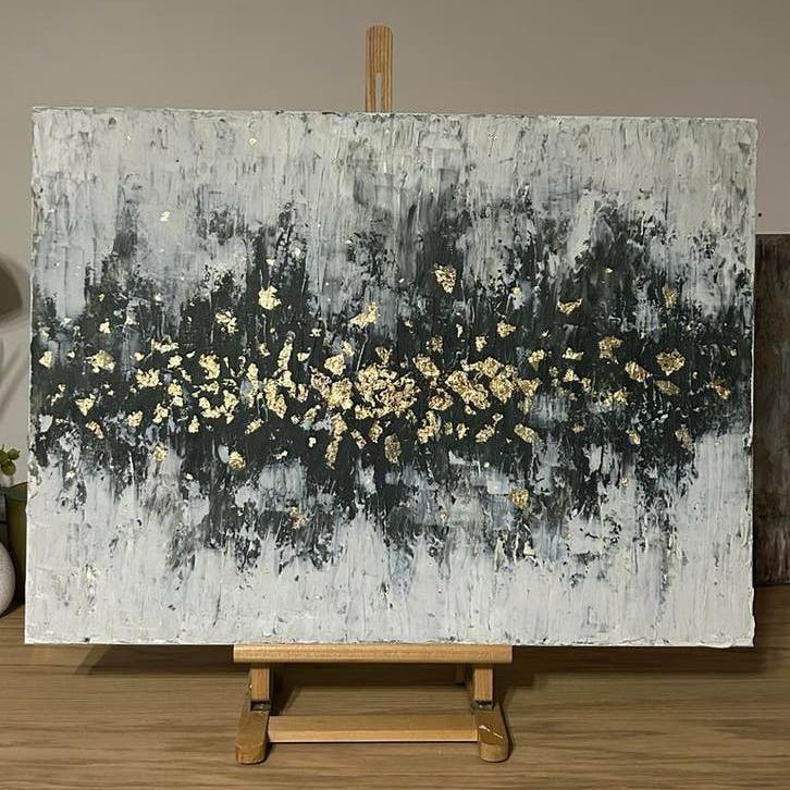 Aurum Inter Tenebras (55x75 cm), Antiek en Kunst, Kunst | Schilderijen | Abstract, Ophalen
