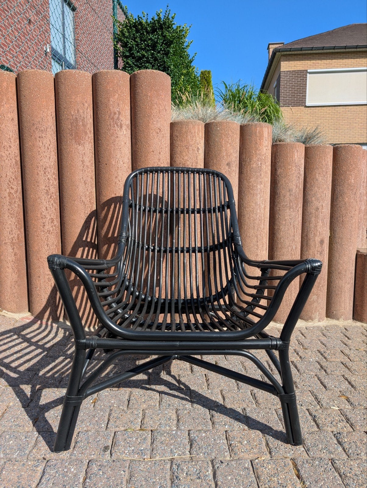 Lounge chair zwart (nieuw), Ophalen, Zo goed als nieuw, Rotan